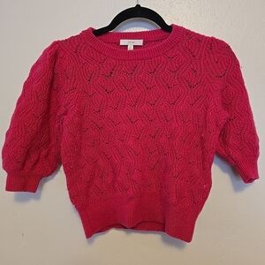 Joie Wool Cashmere Cropped Sweater Hot Pink XS
